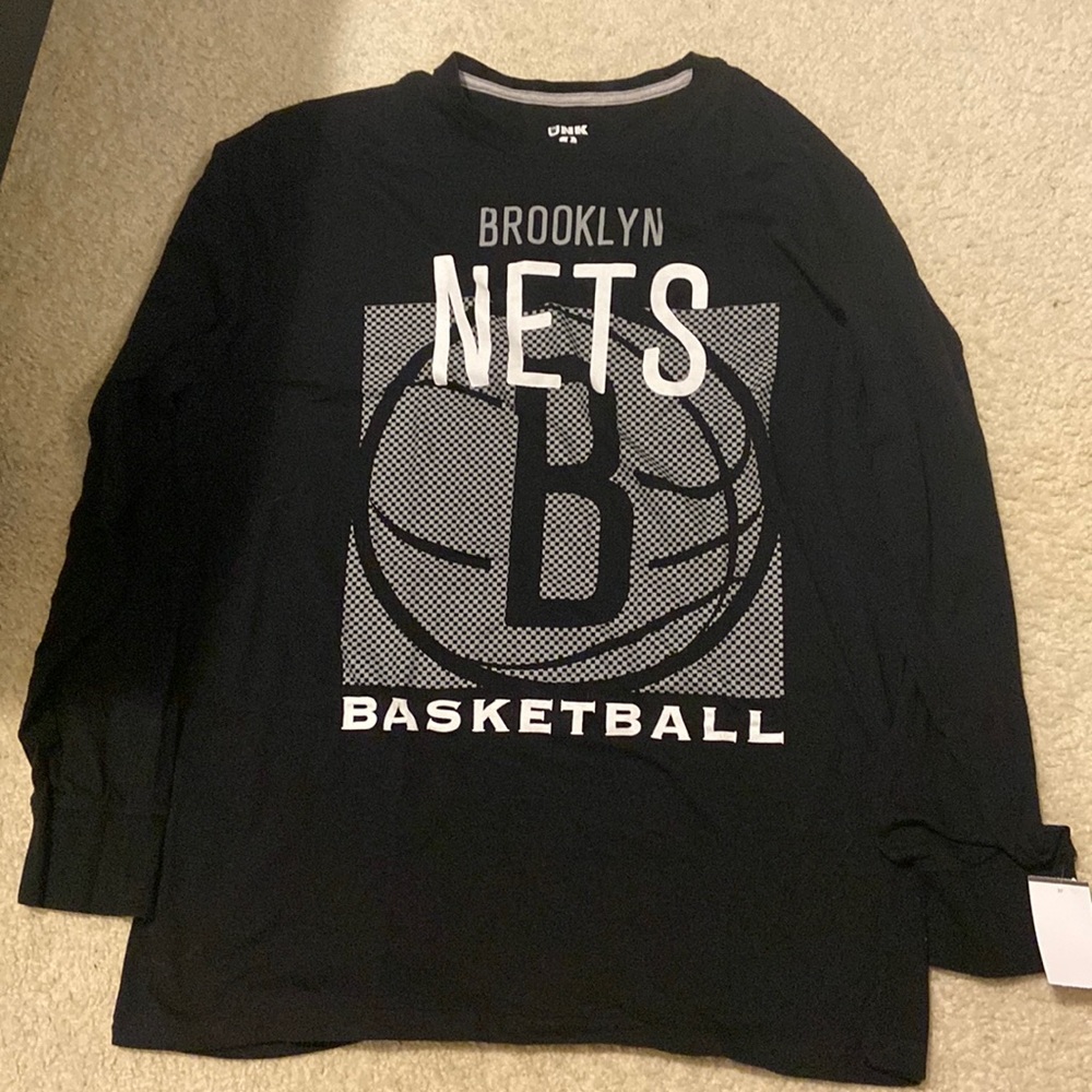 Black Brooklyn Nets basketball long sleeve shirt